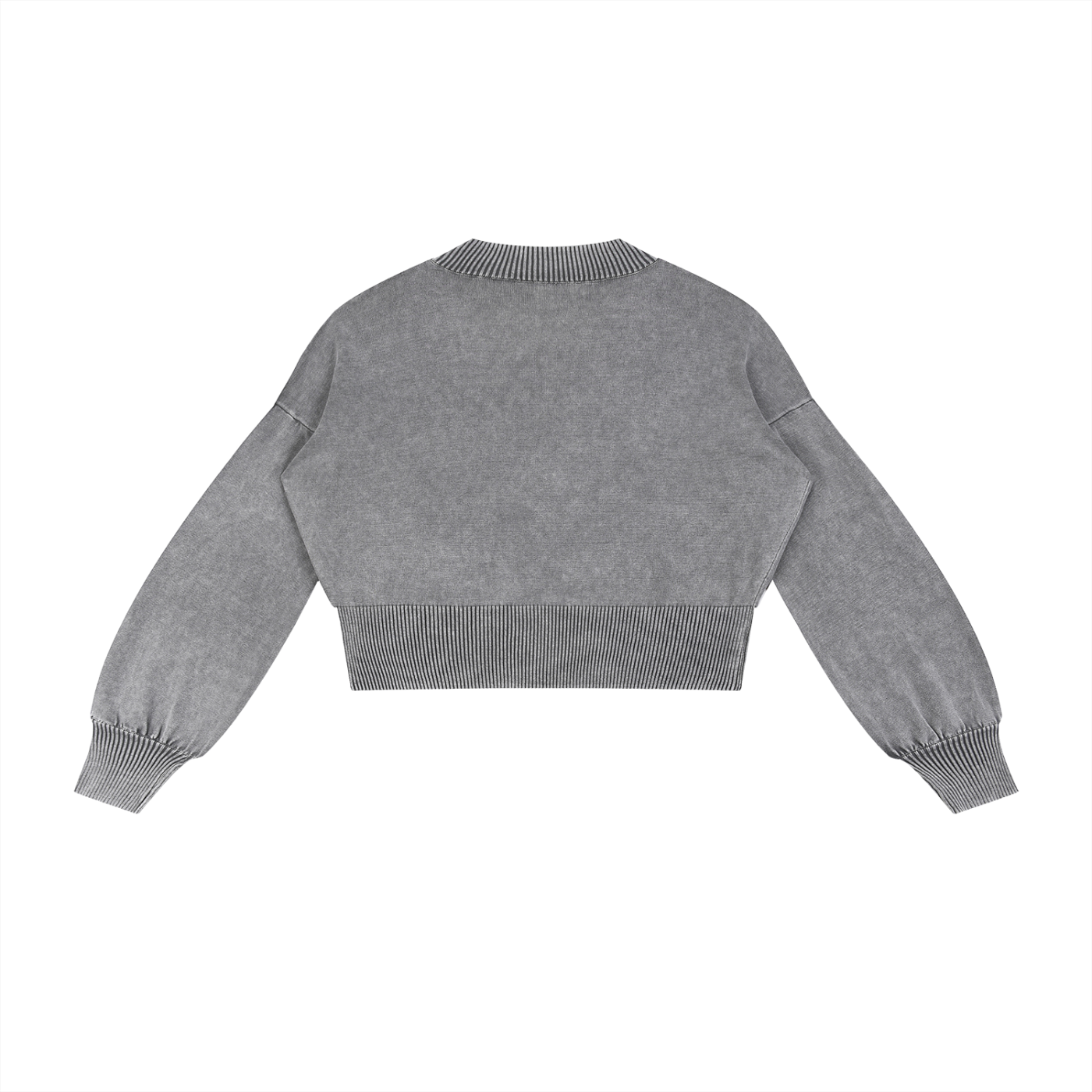 Do Your Own Thing - Mineral Wash Balloon Sleeve Cropped Sweater