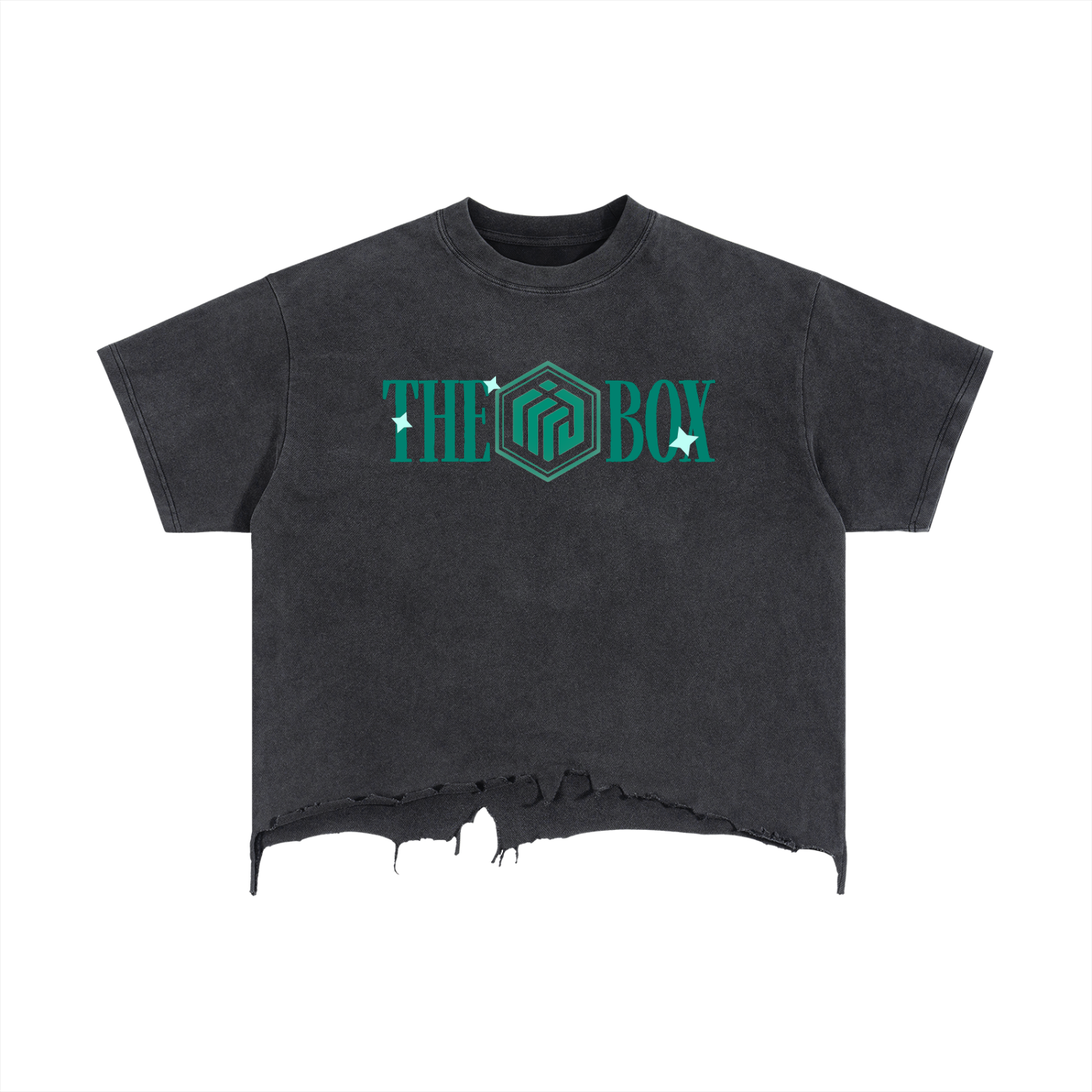 Vintage Wash Boxy Distressed Hem T-Shirt