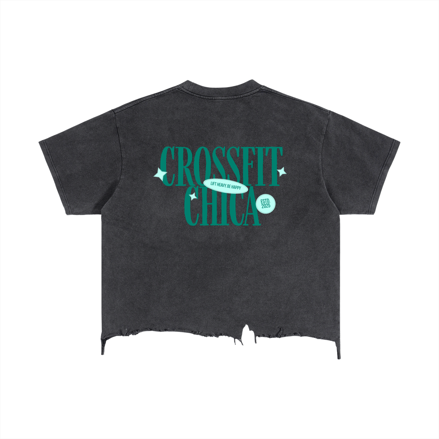 Vintage Wash Boxy Distressed Hem T-Shirt