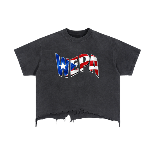 Vintage Wash Boxy Distressed Hem T-Shirt
