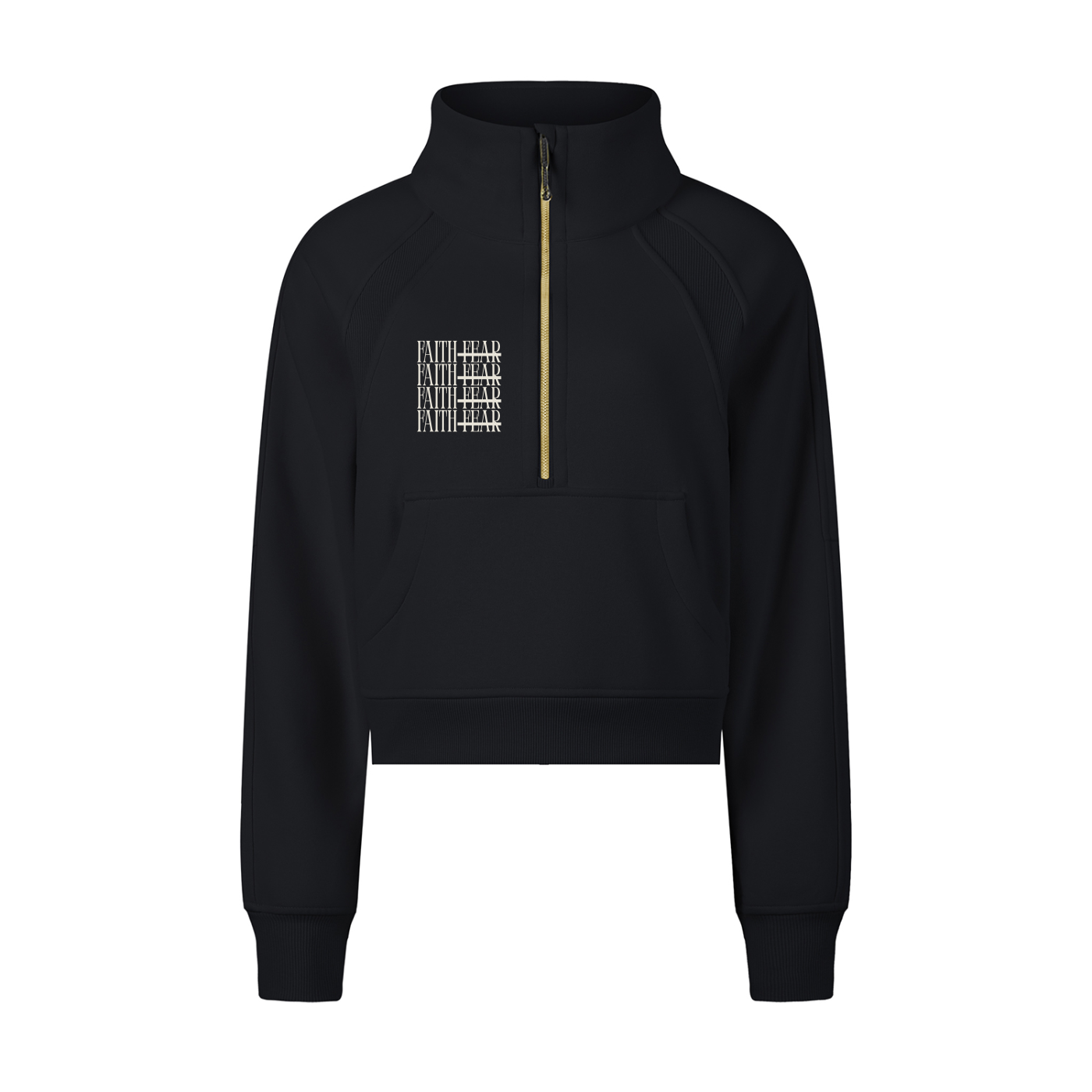 FAITH - Cropped Half-Zip Sweatshirt