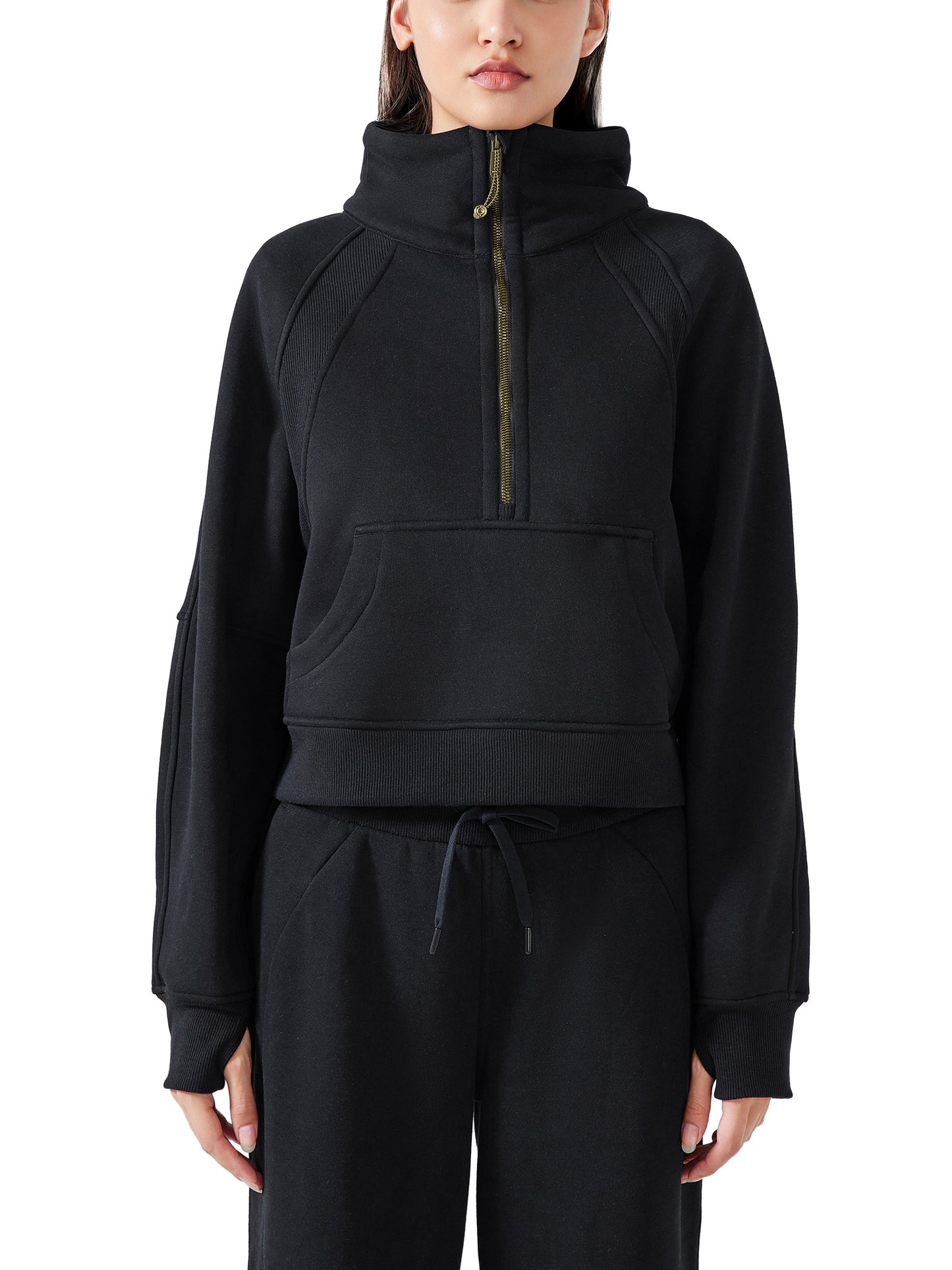 FAITH - Cropped Half-Zip Sweatshirt